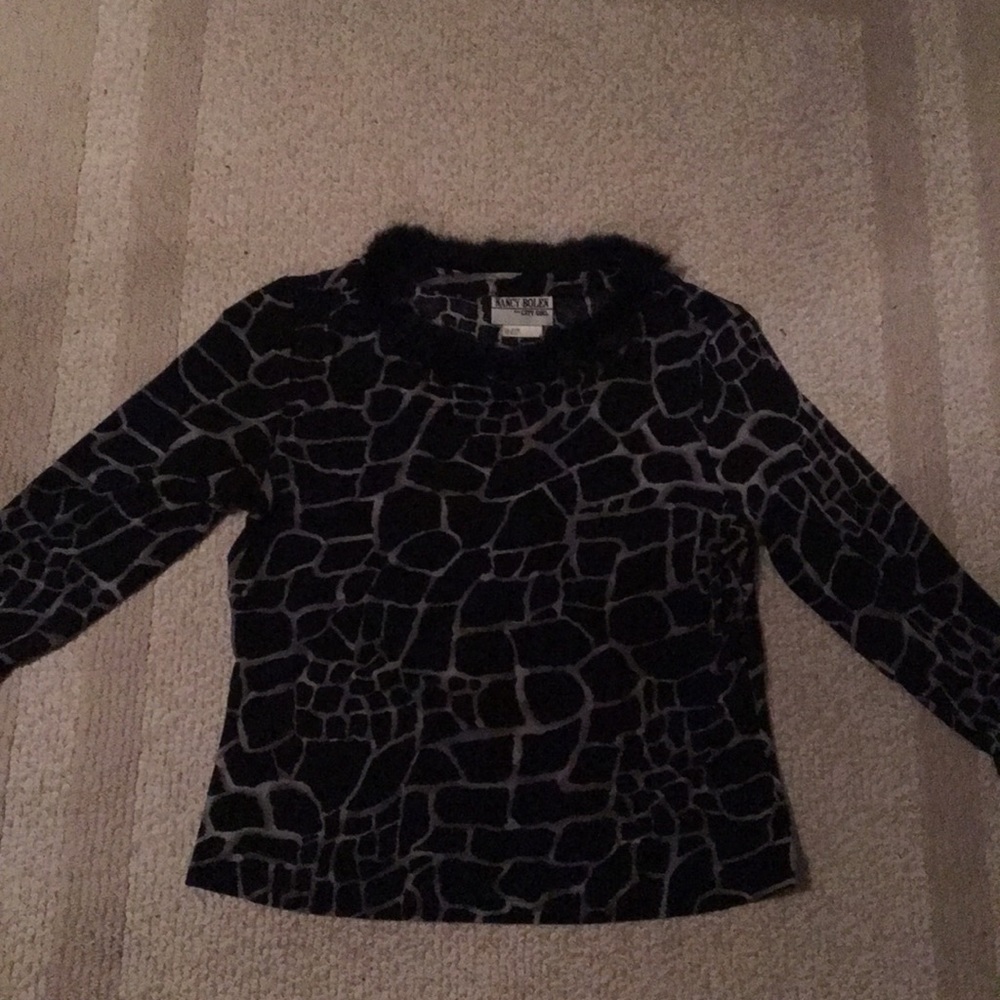 Top with faux fur neck